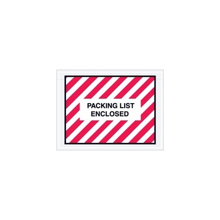 Bubblefast 4 1/2 x 6'' Red Striped ''Packing List Enclosed'' Envelopes, 1000PK BFPL409