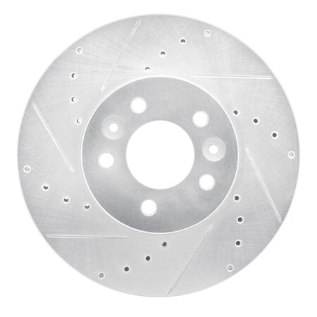Dynamic Friction Co DFC Brake Rotor - Drilled and Slotted - Silver 631-56016L