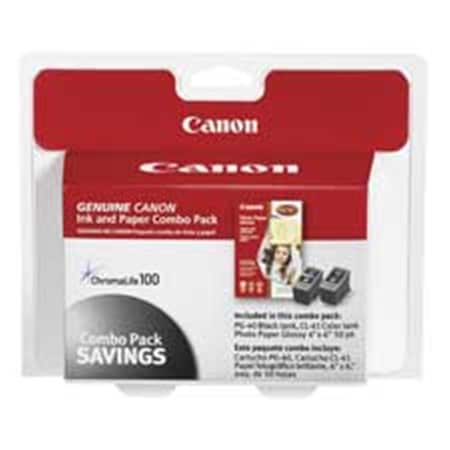 Canon Ink-Photo Paper Combo- PG-40-CL-41 Ink- 50 4x6 Sheets- Glossy CNM0615B009