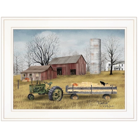 Homeroots Hayride 1 White Framed Print Wall Art 406394