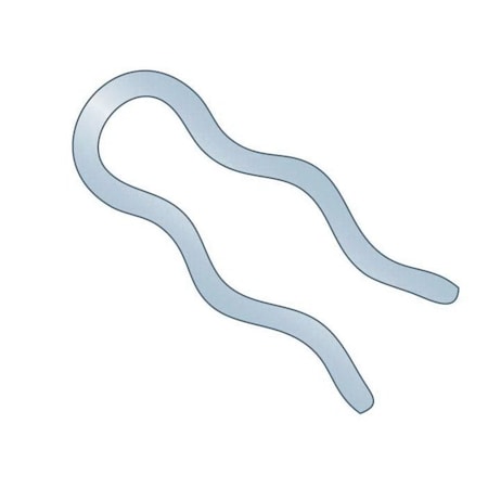 Huyett Hair Pin, Zinc Plated Spring Steel, 0.032 in Wire Dia x 0.469 in Length BPXZ-141