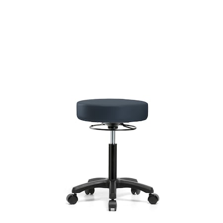 Blue Ridge Ergonomics Med Bench Mini-Stool, Vinyl, Casters, Navy BR-VMBMS-RG-RC-8582
