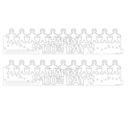 Hygloss Products Happy 100th Day Paper Crowns, 48PK 65266
