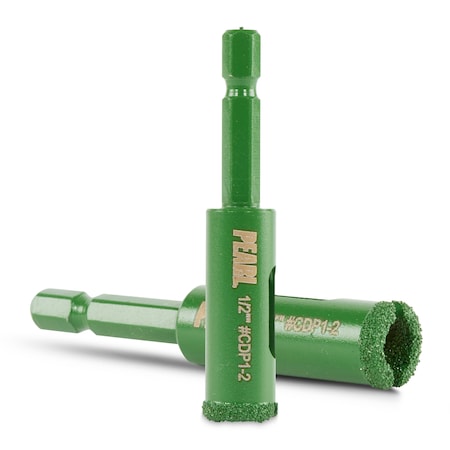 Pearl P4 Tile Drill Bit 1/2 in. Diameter 1/4 in. Quick Change Shank CDP1-2