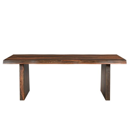 Homeroots 86" Dark Brown Solid Wood Dining Table 521833