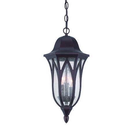 Homeroots Matte Black Geometric Glass Hanging Light 397988