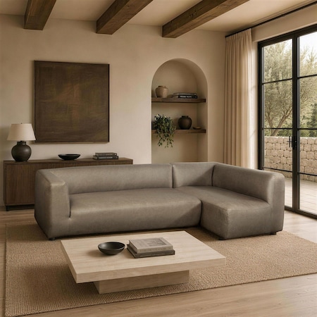 Manhattan Comfort Lukas 118 in Right-Facing 2-Piece Sectional Sofa in Taupe SF1927-TP