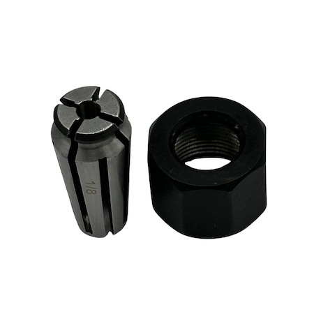Drill America 1/8in RDF25 Round Collet and Nut Kit PTHRDF005-KIT