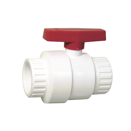 Waterco 0.75 in. Slip White Compact Ball Valve 14020
