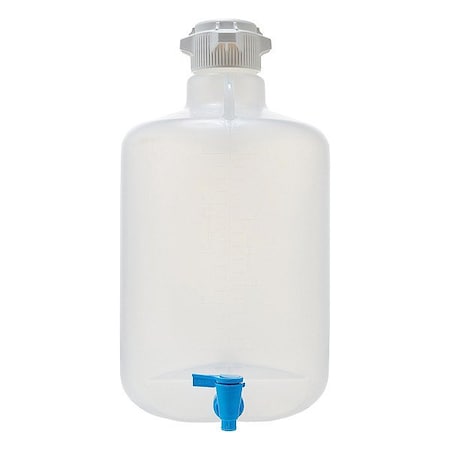 Zoro Select Carboy, Polypropylene, 530 mm H, Colorless 155-C817-FLS