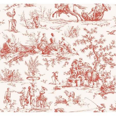 York Wallcoverings Seasons Toile Scarlet Wallpaper GR5925