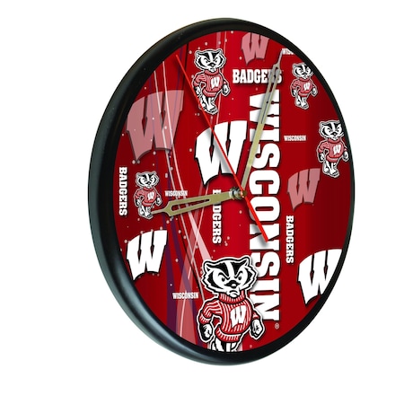 Holland Bar Stool Co University of Wisconsin  13" Solid Wood Clock WClkPBlkWiscon