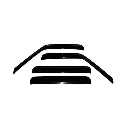 Ventshade Rainguards, Aerodynamic Design, Tape-On, Smoke, Acrylic, Set Of 4 94755