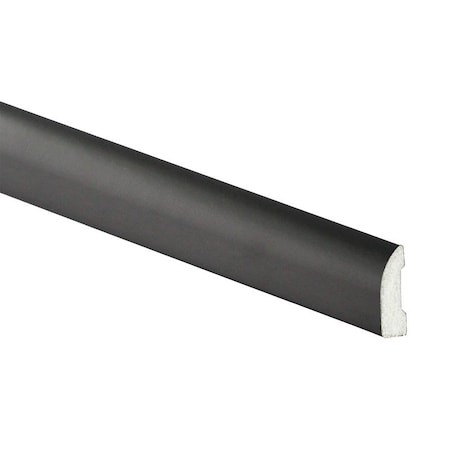 Inteplast Building Products Baseboard Moulding, 7 ft L, 1 in W, 1-1/4 in Thick, Square Edge Profile, Polystyrene, Black 88560700040
