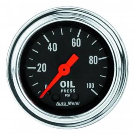 Auto Meter 2421 Traditional Chrome 2.06 in. Oil Pressure Gauge - 0-100 PSI ATM2421