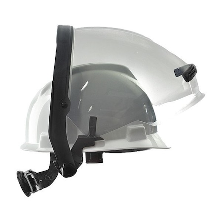 National Safety Apparel Face Shield, Clear Visor, 11 1/4 in Height, Hook-and-Loop Suspension ENH12TRHAT