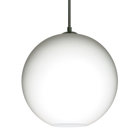 Besa Lighting Besa Coco 12 Pendant, Opal Matte, Black Finish, 1x 60W MAX E26 Base 1JT-COCO1207-BK