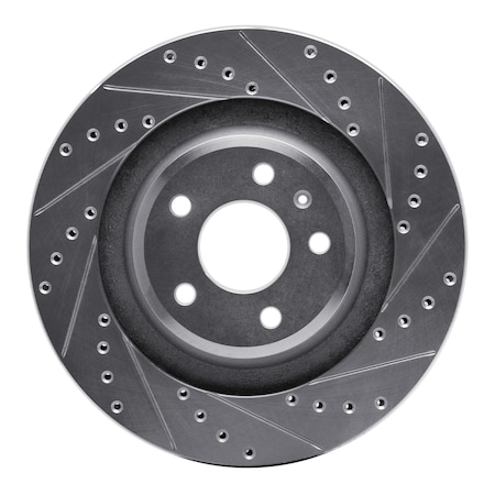 Dynamic Friction Co DFC Brake Rotor - Drilled and Slotted - Silver 631-73066R