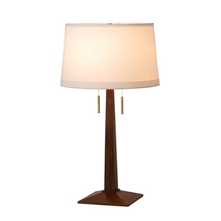 Nova Of California Taper Table Lamp Dark Walnut Wood Finish, White Linen Shade 1010251