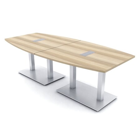 Skutchi Designs Boat Conference Table With Power, 48 in W, 96 in L, Brown HAR-BOT-48x96-DOU-K525-ESIL
