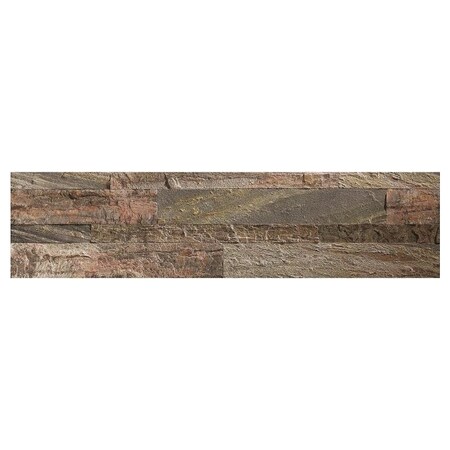 Afx Backsplash Tile, 24 in L, 6 in W, 0.15 to 0.3 mm Thick, Natural Stone, Weathered Quartz A9080