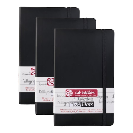 Talens Art Creation Dotted Sketchbook, 80 Sheets, 50lbs, 5.1'' x 8.3'', 3PK 9314402M