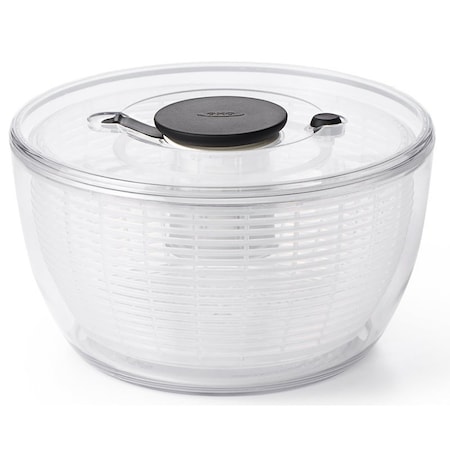 Oxo Salad Spinner, 4.95 qt Basket, 6.22 qt Bowl Capacity, 10-1/2 in Dia, 10-1/2 in W, 6 in H 32480
