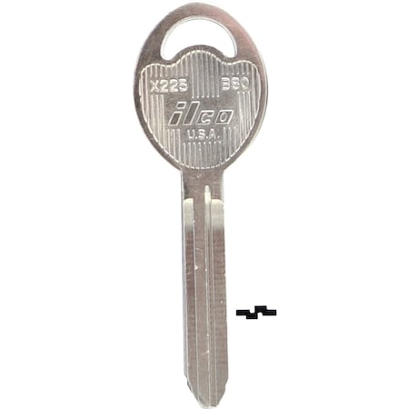 Ilco GM Nickel Plated Automotive Key B80 / X225, 10PK IAF01503012