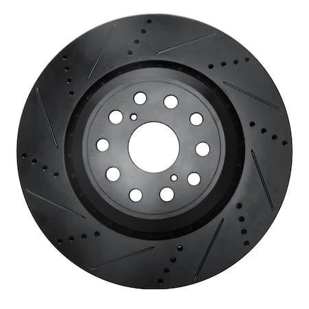 Dynamic Friction Co DFC Brake Rotor - Drilled and Slotted - Black 633-75019D