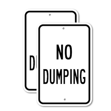Signmission No Dumping 1, 18'' X 24'' 2 Signs, Heavy Gauge Aluminum, 2PK A-1824-2PACK-2795