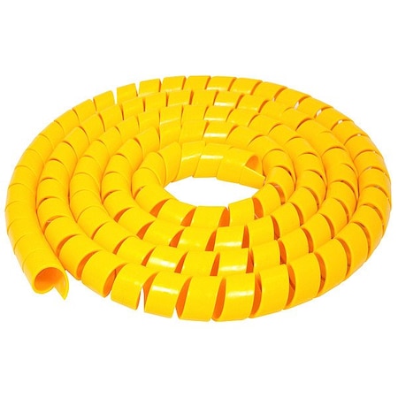 Electriduct Spiral Wrap, 3/8 in Inside Dia., 3/8 in Max Bundle Dia., 50 ft, Polyethylene, Yellow WL-SW-050-50-YL