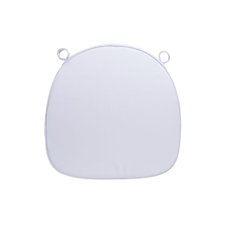 Chivari White Fabric 2" Thick Cross Back Cushion CUSHXSTRAP-WHI-AX-T