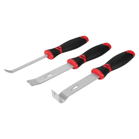 Performance Tool 3 pc. Utility Pry Bar Set, Pry Bars, Trim Removal, Nail Pulling, Scraping W2037