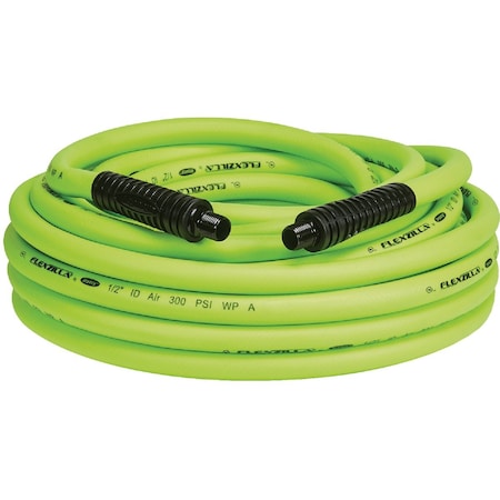 Flexzilla 1/2'' x 50 Ft. Polymer-Blend Air Hose with 3/8'' MNPT Fittings HFZ1250YW3