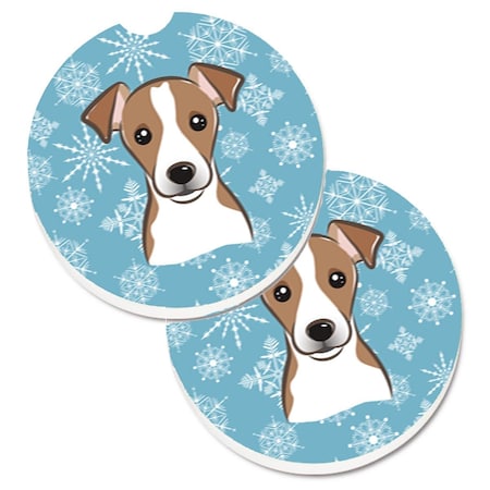 Carolines Treasures Snowflake Jack Russell Terrier  Cup Holder Car Coaster, PK2 BB1694CARC