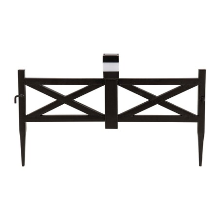 Sunjoy Cromwell Solar Garden Border Fencing Brown, 5PK A411900522