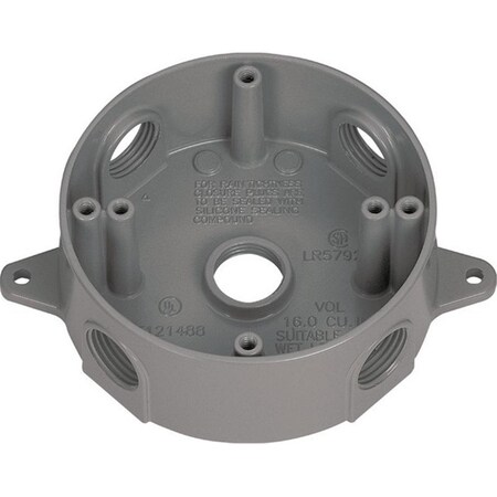 Sigma 143854 4.18 in. Gray Round Weatherproof Outlet Box 3424439