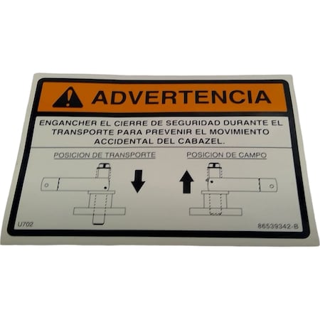 Cnh DECAL, CNH OEM 86539342 86539342