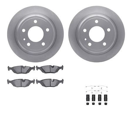 Dynamic Friction Co DFC Brake Rotor with 5000 Brake Pads and Hardware Kit 6512-31188