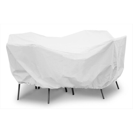 Koverroos Weathermax 54 in. Round Table High Back Dining Set Cover- White - 88 Dia x 36 H in. 11162