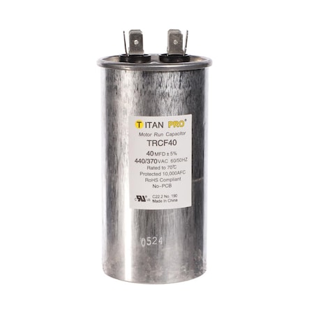 Titan Pro 40 MFD 440 V Round Run Capacitor TRCF40