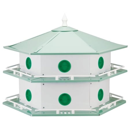 Heath HEATH AH-12D Bird House, Aluminum, Light Green/White AH-12D