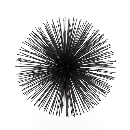 Homeroots 10" Black Iron Decorative Orb Tabletop Sculpture 480034