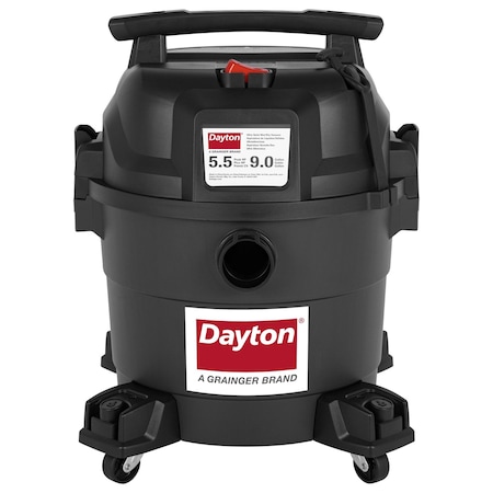 Dayton Wet/Dry Vac, 9 gal, 5 1/2 hp 807HR6