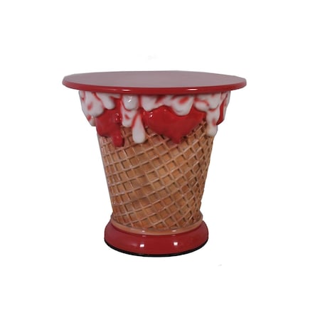 Queens Of Christmas 31 in. Ice Cream Sundae Table, Red WL-ICECR-TBL