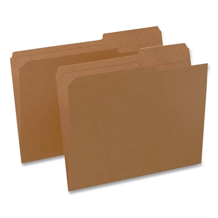 Pendaflex Reinforced Top-Tab File Folders, 2/5-Cut Tabs, Letter, Brown Kraft, 100PK RK1522/5RE