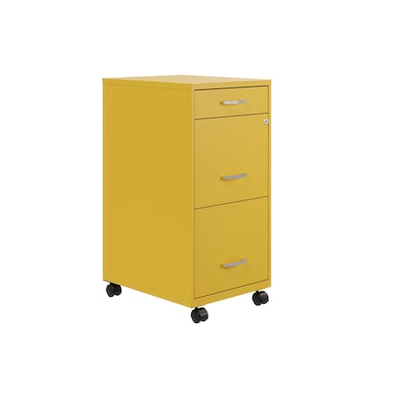 Space Solutions 14.25 in W 3 Drawer Mobile Vertical File Cabinet, Goldfinch 25284