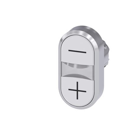 Siemens Twin pushbutton, 22 mm, round, metal, shiny, white: -, white: + 3SU1050-3AB66-0AL0