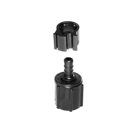 Flair-It PEXLOCK Swivel Pipe Adapter, 3/8 x 1/2 in, BSPT, Polysulfone, Black, 100 psi Pressure Pair 30874