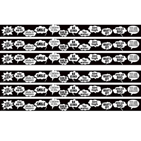 Teacher Created Resources Speech Bubbles Straight Border Trim, 35 Feet Per Pack, 6PK TCR6849